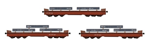 NPE Modellbau NW22406 - H0 Niederbordwagen-Set Transport Stahwerk Brandenburg der DR; Ep. IV